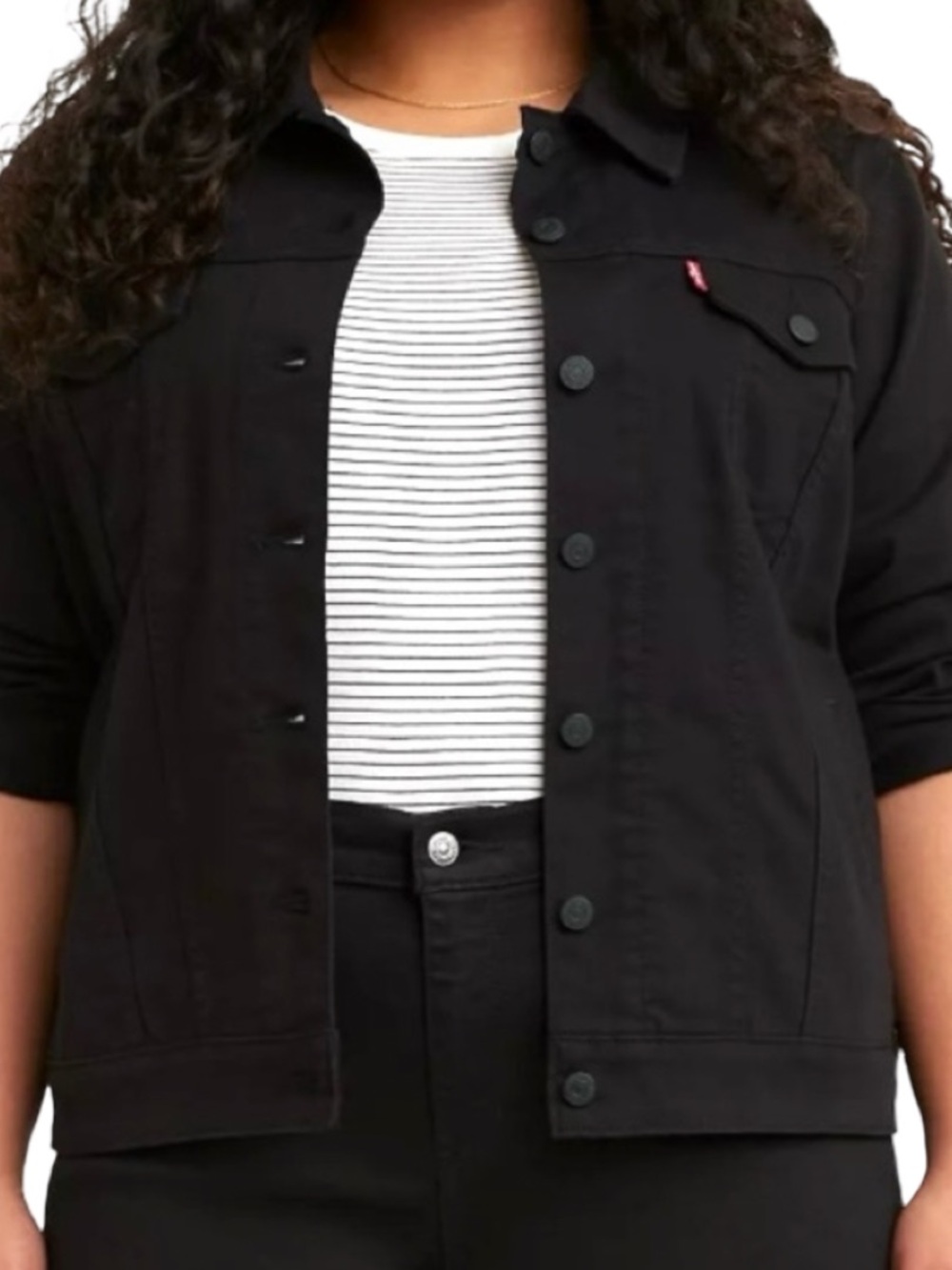 Levi's Women's Original Trucker Denim Jean Jacket Black Size 1X Western Classic